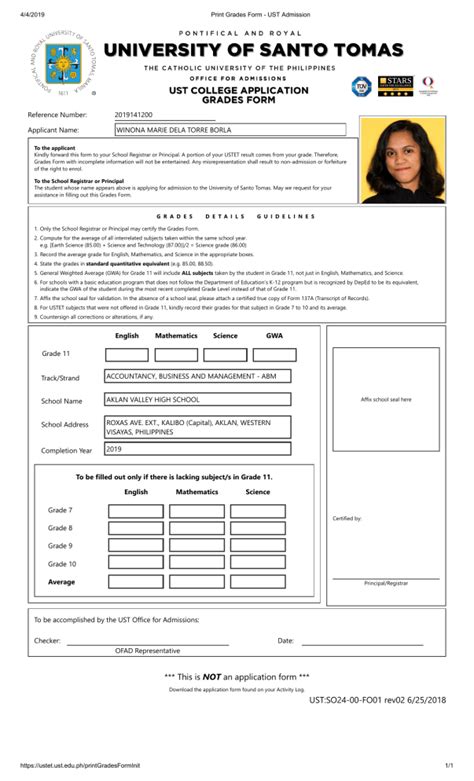 personal data sheet ust|UNIVERSITY OF SANTO TOMAS Graduate School ONLINE .